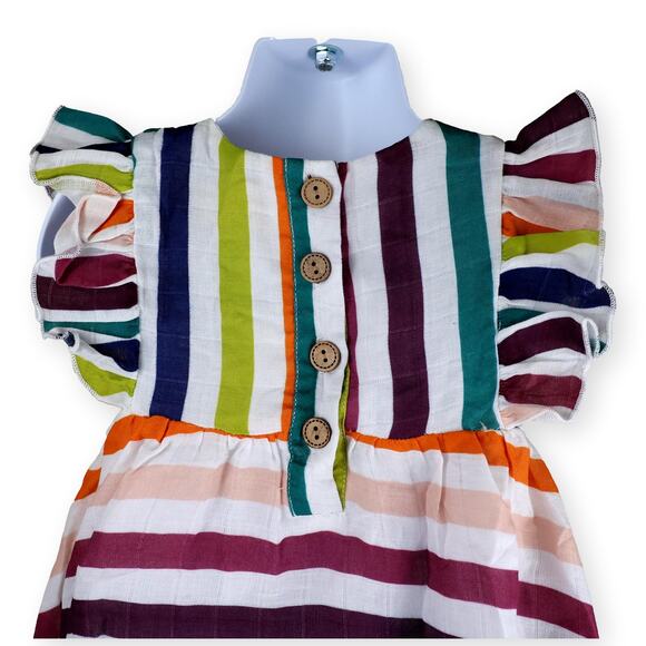 Cheeky Plum Baby Girls Summer Striped Woven Dress 12-18 mos NWT - Picture 4 of 6